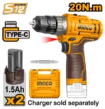 INGCO 12V Brushed Cordless Drill Driver
