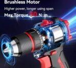 NANWEI Cordless Drill 20V, Powerful Brushless Motror, Electric Dill with 2 Batteries, 50N.m, 21 Torque 2 Speed, LED Light, Power Tools Set for Home and Garden DIY Project - Image 2