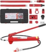 10 Ton Hydraulic Jack Porta Power Kit , Lift Ram Pump Auto Body Frame Repair Hose
