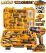 Complete 166Pc DIY Tool Set powered by a 20V Cordless Impact Drill