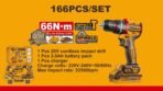 Complete 166Pc DIY Tool Set powered by a 20V Cordless Impact Drill - Image 2